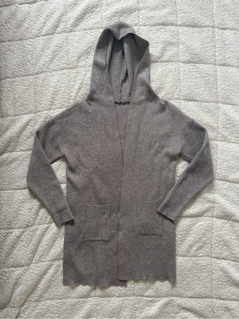 SHEIN Hooded Open-Front Women's Cardigan - Gray
